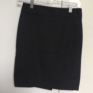 Black Lightweight Wool Pencil Skirt